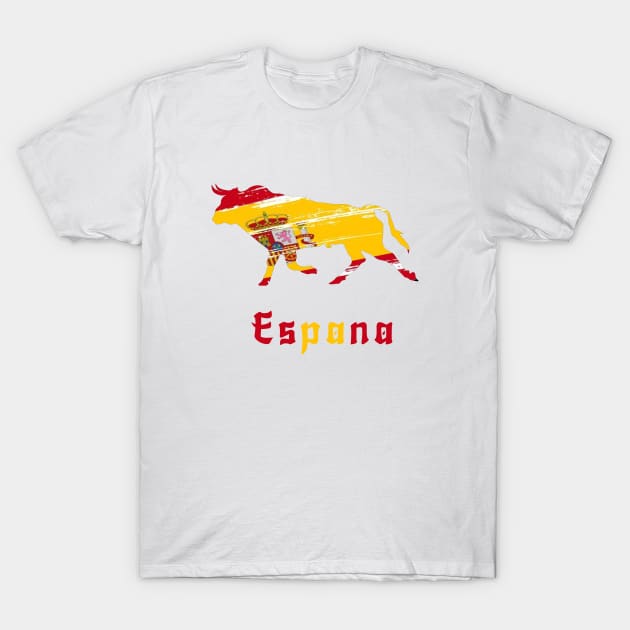 Spanish Flag Bull Spain - Bull Riding T-Shirt by TeamLAW